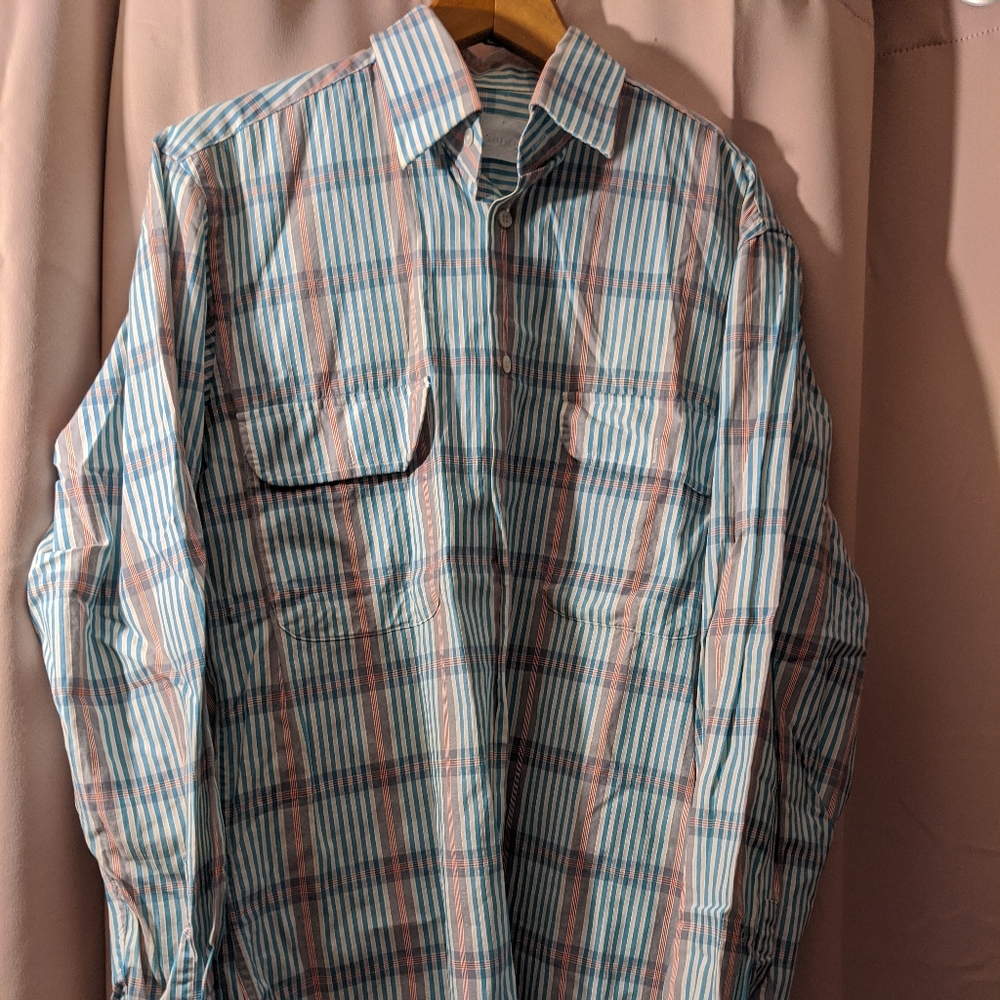 Valentino vintage mens plaid oxford